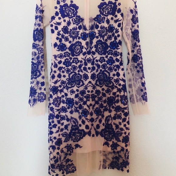 ✨✨ASOS Sheer Nude Purple Embroidered Dress✨✨ - Picture 5 of 7